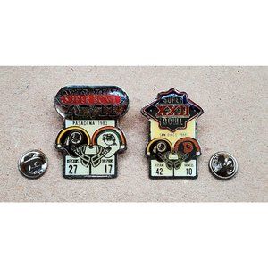 Starline Washington Redskins Super Bowl 17 and 22 Vintage Pin Bundle